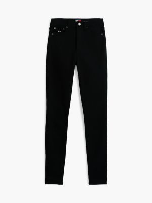zwart sylvia high rise skinny jeans voor dames - tommy jeans