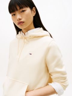 Flag Embroidery Fleece Drawstring Hoody — Beige 2