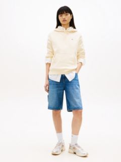 Flag Embroidery Fleece Drawstring Hoody — Beige 3