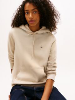 Flag Embroidery Fleece Drawstring Hoody — Beige 2