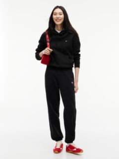 Flag Embroidery Fleece Drawstring Hoody — Black 2