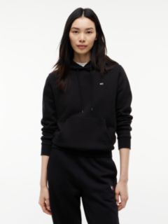 Flag Embroidery Fleece Drawstring Hoody — Black 1