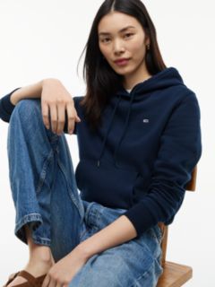 Flag Embroidery Fleece Drawstring Hoody — Blue 3