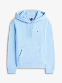 Flag Embroidery Fleece Drawstring Hoody — Blue 5