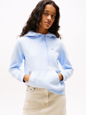 sweat à capuche à écusson drapeau blue pour femmes tommy jeans