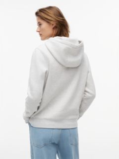 Flag Embroidery Fleece Drawstring Hoody — Grey 4