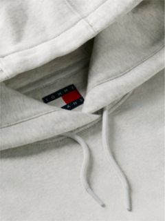 Flag Embroidery Fleece Drawstring Hoody — Grey 6
