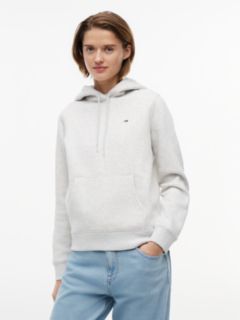 Flag Embroidery Fleece Drawstring Hoody — Grey 1
