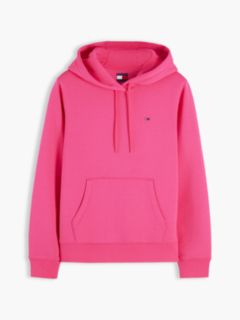 Flag Embroidery Fleece Drawstring Hoody — Pink 5