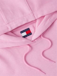 Flag Embroidery Fleece Drawstring Hoody — Pink 6