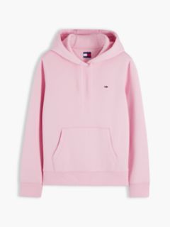 Flag Embroidery Fleece Drawstring Hoody — Pink 5