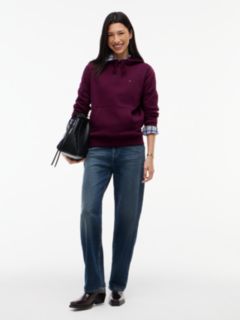 Flag Embroidery Fleece Drawstring Hoody — Purple 2