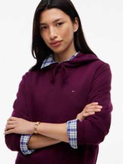 Flag Embroidery Fleece Drawstring Hoody — Purple 3