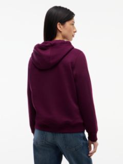 Flag Embroidery Fleece Drawstring Hoody — Purple 4