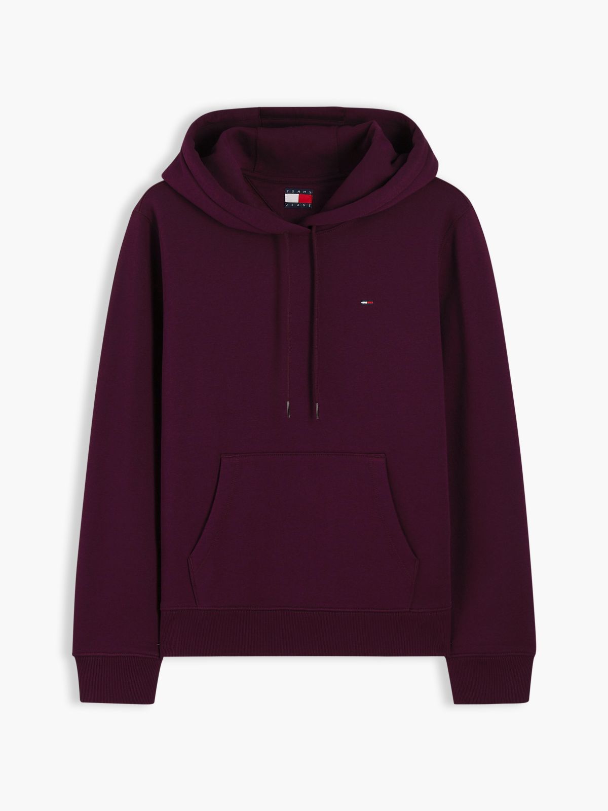 Flag Embroidery Fleece Drawstring Hoody — Purple