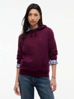 Flag Embroidery Fleece Drawstring Hoody — Purple 1