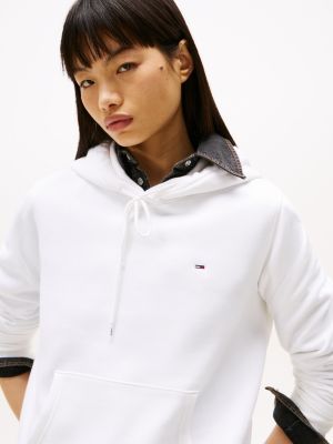 white flag patch drawstring hoody for women tommy jeans