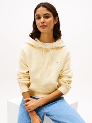 yellow flag patch hoody for women tommy jeans