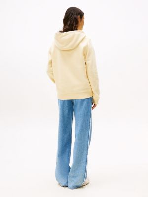 yellow flag patch hoody for women tommy jeans