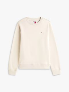 Flag Embroidery Brushed Fleece Sweatshirt — Beige 5
