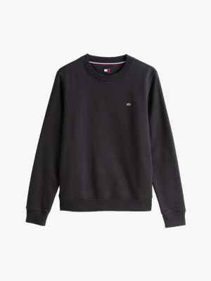 black flag embroidery fleece sweatshirt for women tommy jeans