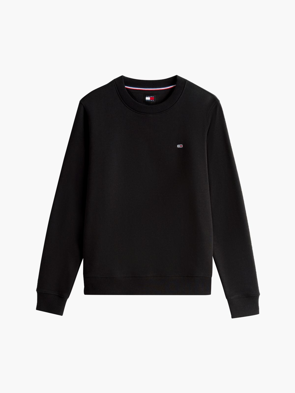 Flag Embroidery Brushed Fleece Sweatshirt — Black