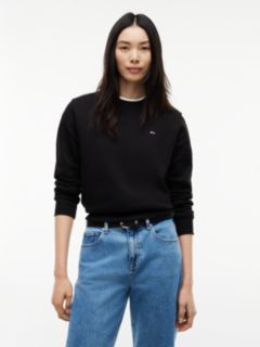 Flag Embroidery Brushed Fleece Sweatshirt — Black 1