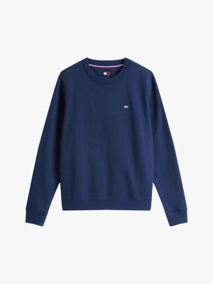 blue flag patch crew neck sweatshirt for women tommy jeans