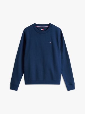 blue flag embroidery fleece sweatshirt for women tommy jeans