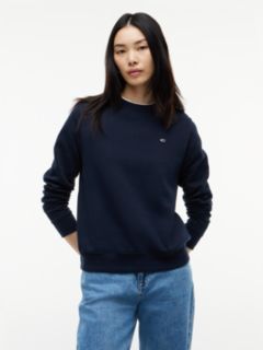 Flag Embroidery Brushed Fleece Sweatshirt — Blue 1