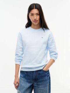 Flag Embroidery Brushed Fleece Sweatshirt — Blue 1