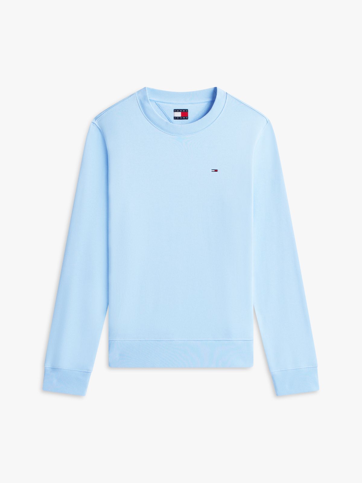 Flag Embroidery Brushed Fleece Sweatshirt — Blue