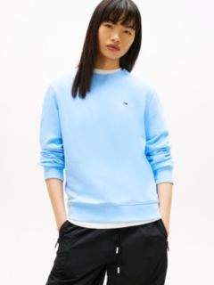 Flag Embroidery Brushed Fleece Sweatshirt — Blue 1