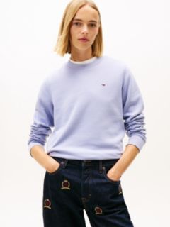 Flag Embroidery Brushed Fleece Sweatshirt — Blue 1