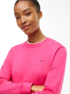 Flag Embroidery Brushed Fleece Sweatshirt — Pink 3