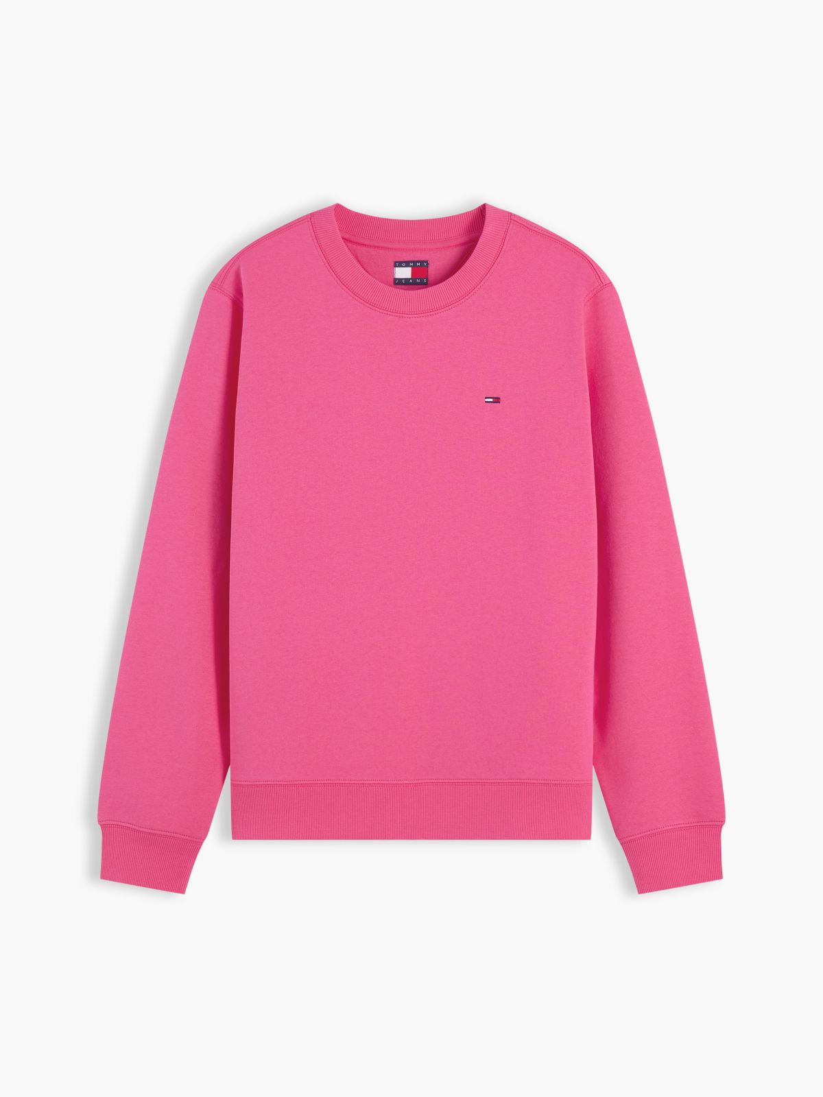 Flag Embroidery Brushed Fleece Sweatshirt — Pink