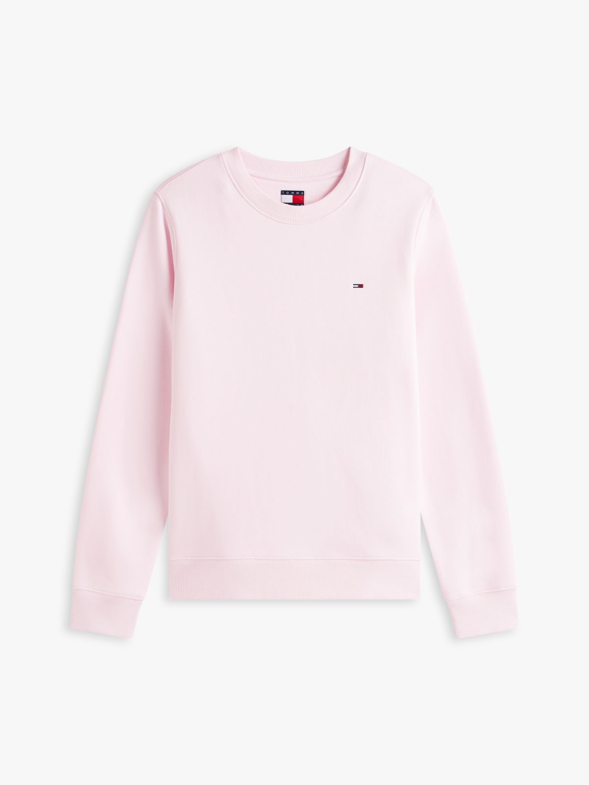 Flag Embroidery Brushed Fleece Sweatshirt — Pink