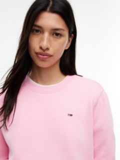 Flag Embroidery Brushed Fleece Sweatshirt — Pink 3
