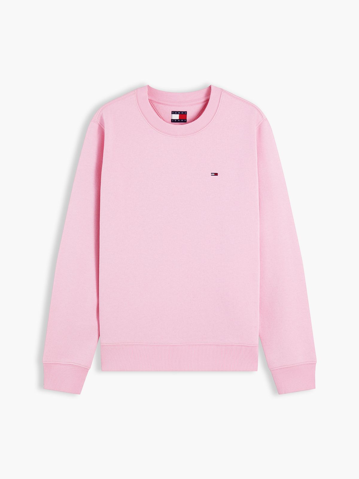 Flag Embroidery Brushed Fleece Sweatshirt — Pink