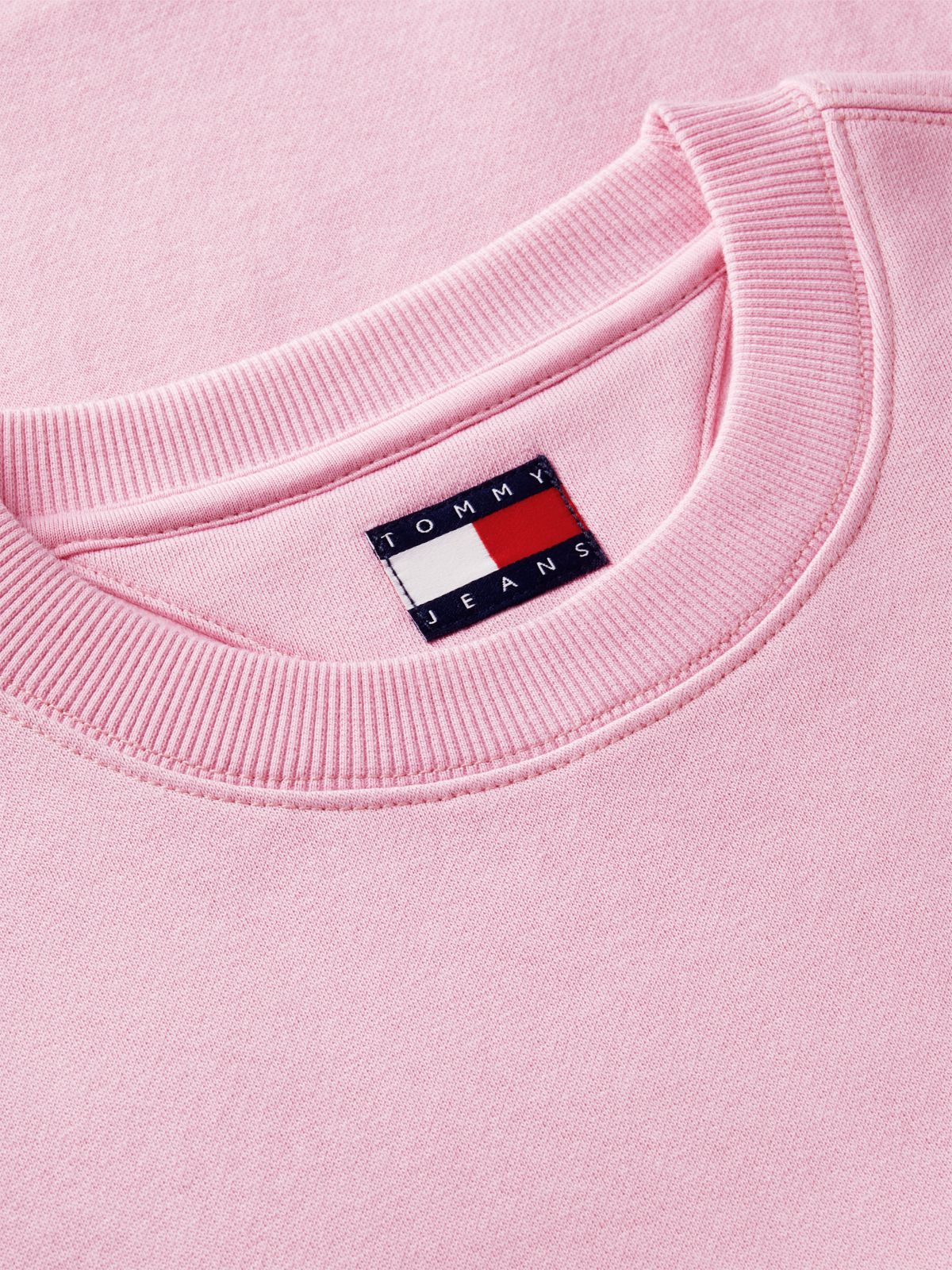 Flag Embroidery Brushed Fleece Sweatshirt — Pink