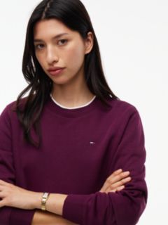 Flag Embroidery Brushed Fleece Sweatshirt — Purple 3