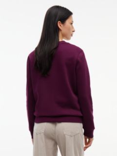 Flag Embroidery Brushed Fleece Sweatshirt — Purple 4