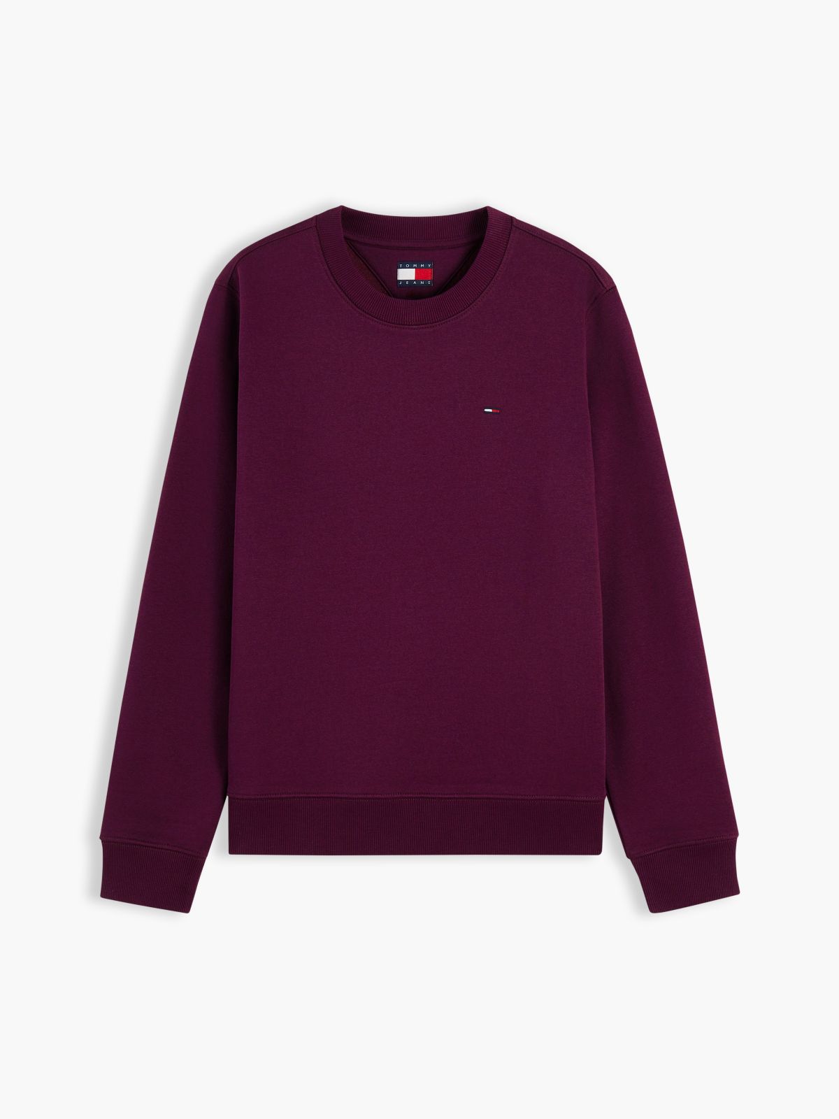 Flag Embroidery Brushed Fleece Sweatshirt — Purple