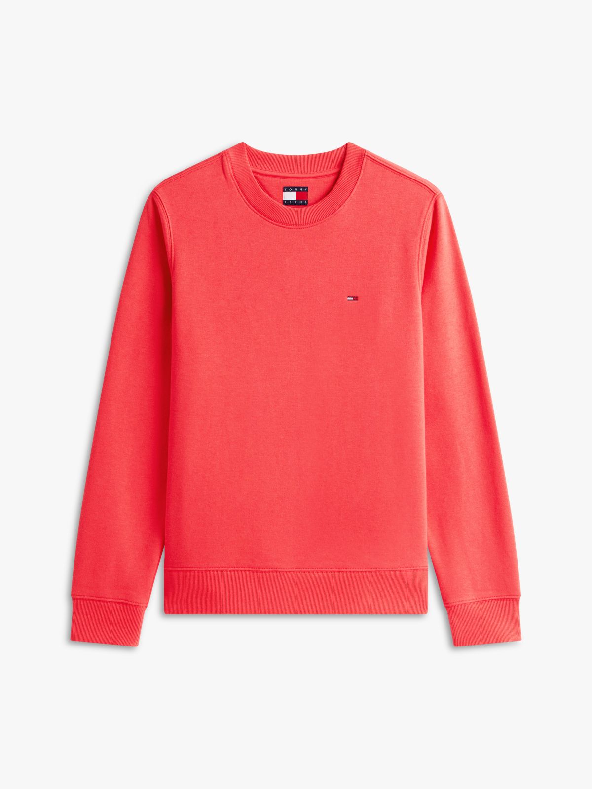 Flag Embroidery Brushed Fleece Sweatshirt — Red