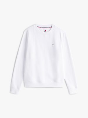 felpa con patch bandierina bianco da donne tommy jeans