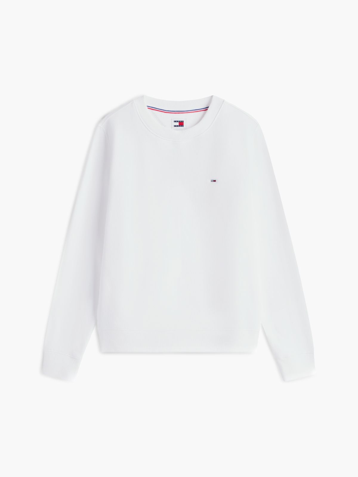 Flag Embroidery Brushed Fleece Sweatshirt — White