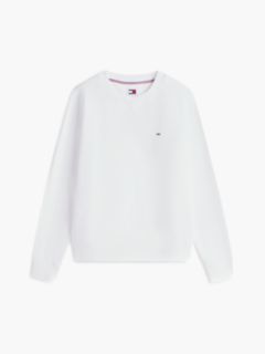 Flag Embroidery Brushed Fleece Sweatshirt — White 6
