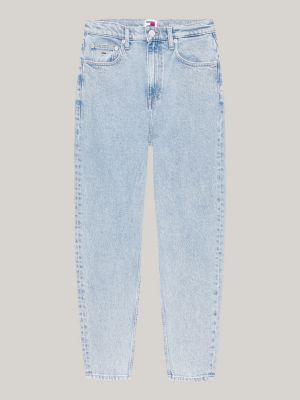 blauw daisy low rise baggy jeans voor dames - tommy jeans