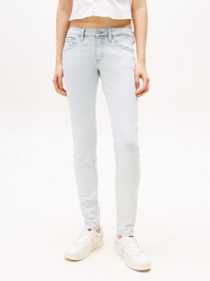 blue sophie low rise skinny jeans for women tommy jeans