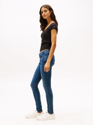 blauw sophie low rise skinny jeans voor dames - tommy jeans